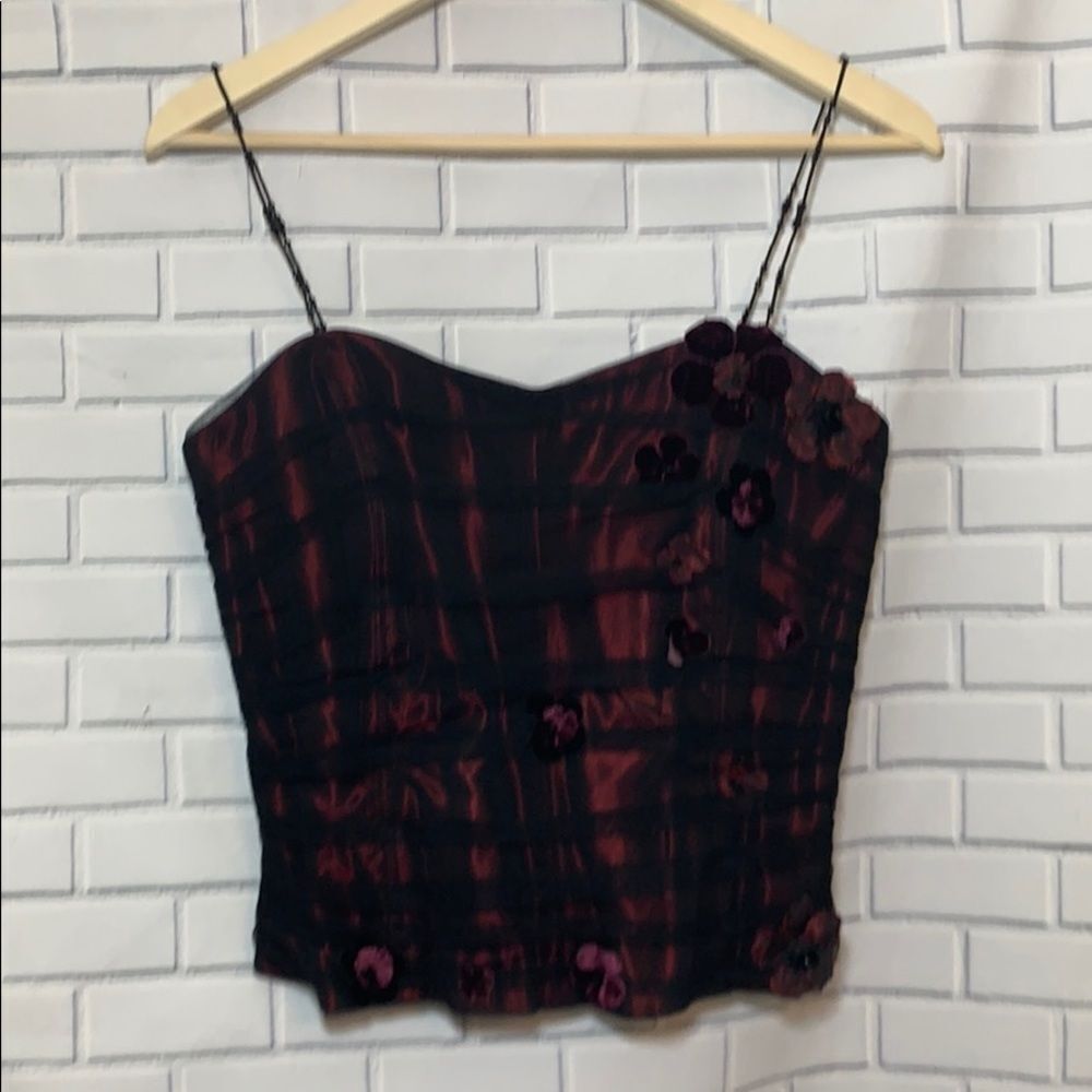 Kay Unger New York Black Mesh‎ Tulle Bustier Sz 10